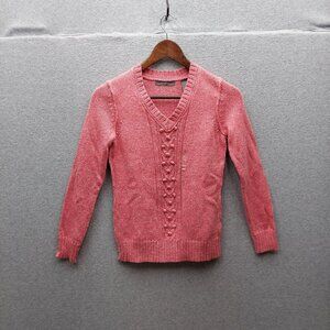 Liz Claiborne Petite Womens Pink Knit Sweater